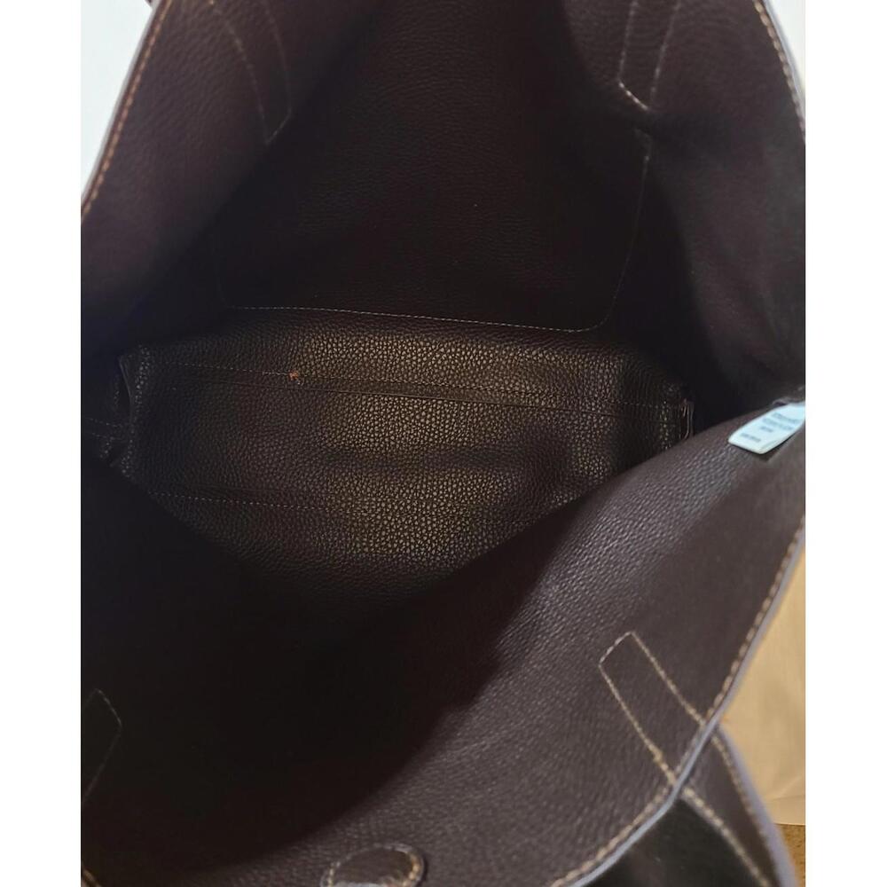 2pk Vegan Suede Tote  Sz Medium Equestrian Collegiate Preppy Purple Brown 15x14 - Picture 11 of 13